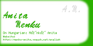 anita menku business card